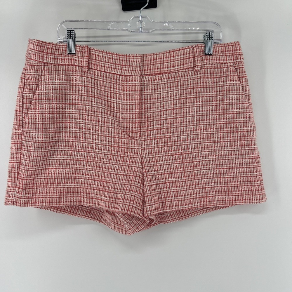 Loft Riviera Shorts Women's  Large 14-16 Tweed Pink White Texture No Tag